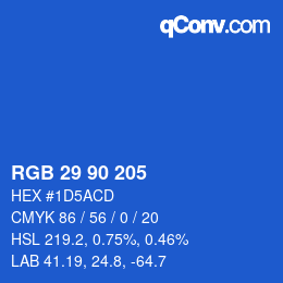 Color code: RGB 29 90 205 | qconv.com