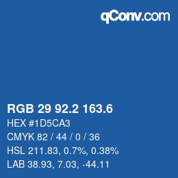 カラーコード: RGB 29 92.2 163.6 | qconv.com