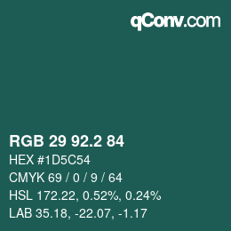 Color code: RGB 29 92.2 84 | qconv.com