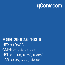 カラーコード: RGB 29 92.6 163.6 | qconv.com