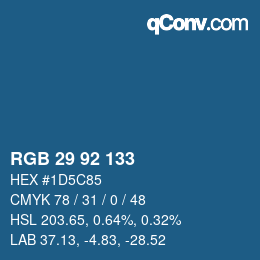 カラーコード: RGB 29 92 133 | qconv.com