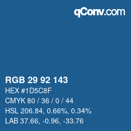 Color code: RGB 29 92 143 | qconv.com