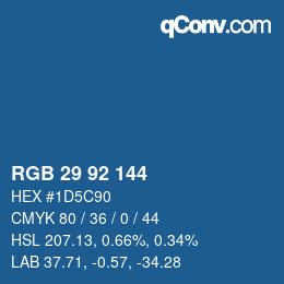 カラーコード: RGB 29 92 144 | qconv.com