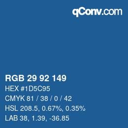 颜色代码: RGB 29 92 149 | qconv.com