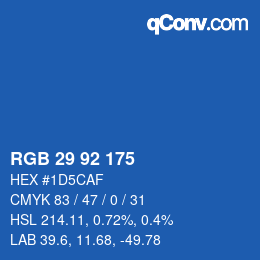 颜色代码: RGB 29 92 175 | qconv.com