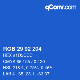 カラーコード: RGB 29 92 204 | qconv.com