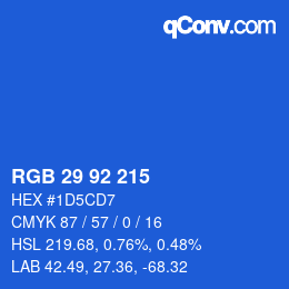 颜色代码: RGB 29 92 215 | qconv.com