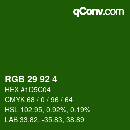カラーコード: RGB 29 92 4 | qconv.com