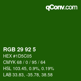 颜色代码: RGB 29 92 5 | qconv.com