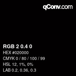 カラーコード: RGB 2 0.4 0 | qconv.com