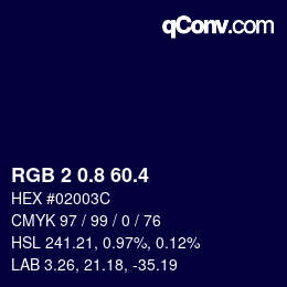 カラーコード: RGB 2 0.8 60.4 | qconv.com