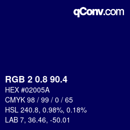 カラーコード: RGB 2 0.8 90.4 | qconv.com