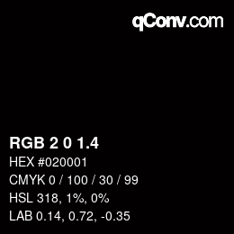 カラーコード: RGB 2 0 1.4 | qconv.com
