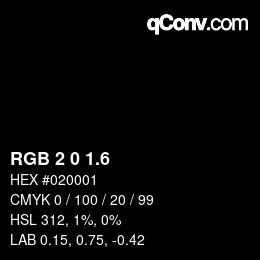 カラーコード: RGB 2 0 1.6 | qconv.com