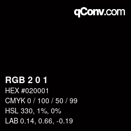 Color code: RGB 2 0 1 | qconv.com