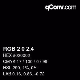 カラーコード: RGB 2 0 2.4 | qconv.com