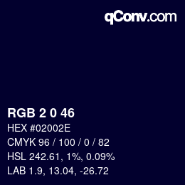 颜色代码: RGB 2 0 46 | qconv.com