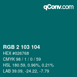 Color code: RGB 2 103 104 | qconv.com