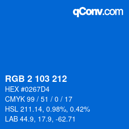 Color code: RGB 2 103 212 | qconv.com