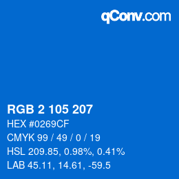 Color code: RGB 2 105 207 | qconv.com