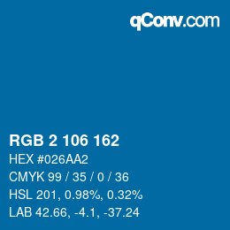 Color code: RGB 2 106 162 | qconv.com