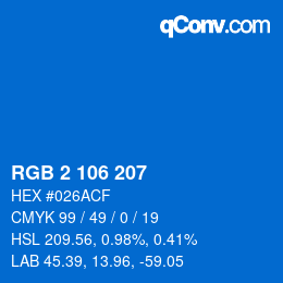 Color code: RGB 2 106 207 | qconv.com