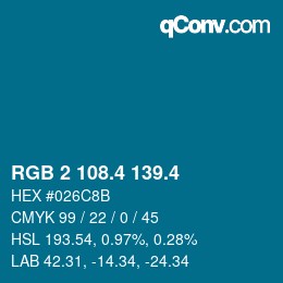 カラーコード: RGB 2 108.4 139.4 | qconv.com