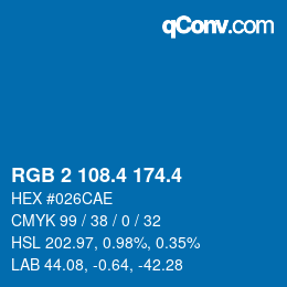 カラーコード: RGB 2 108.4 174.4 | qconv.com