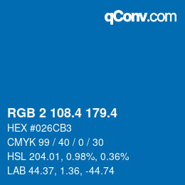 カラーコード: RGB 2 108.4 179.4 | qconv.com