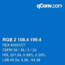 カラーコード: RGB 2 108.4 199.4 | qconv.com