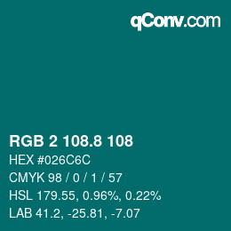 カラーコード: RGB 2 108.8 108 | qconv.com