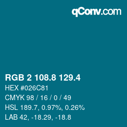 カラーコード: RGB 2 108.8 129.4 | qconv.com
