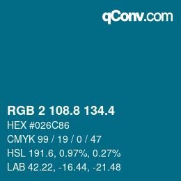 カラーコード: RGB 2 108.8 134.4 | qconv.com