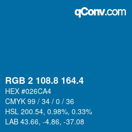 カラーコード: RGB 2 108.8 164.4 | qconv.com