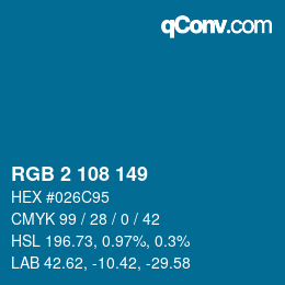 Color code: RGB 2 108 149 | qconv.com