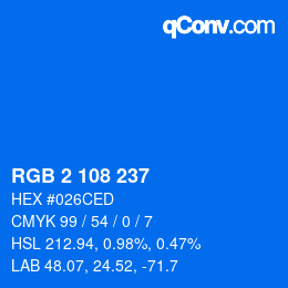 Color code: RGB 2 108 237 | qconv.com