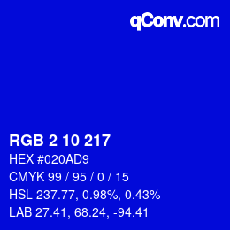 Color code: RGB 2 10 217 | qconv.com
