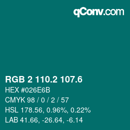カラーコード: RGB 2 110.2 107.6 | qconv.com