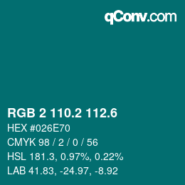 カラーコード: RGB 2 110.2 112.6 | qconv.com