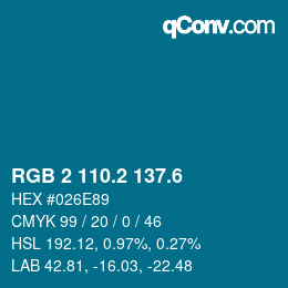 カラーコード: RGB 2 110.2 137.6 | qconv.com