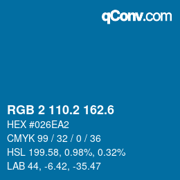 カラーコード: RGB 2 110.2 162.6 | qconv.com