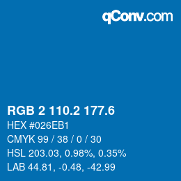 カラーコード: RGB 2 110.2 177.6 | qconv.com