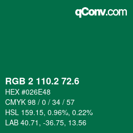 カラーコード: RGB 2 110.2 72.6 | qconv.com