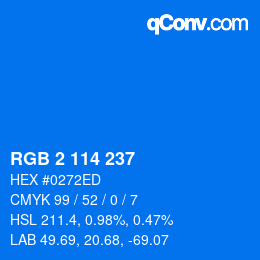 Color code: RGB 2 114 237 | qconv.com