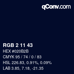 Color code: RGB 2 11 43 | qconv.com