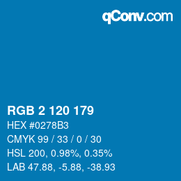 Color code: RGB 2 120 179 | qconv.com