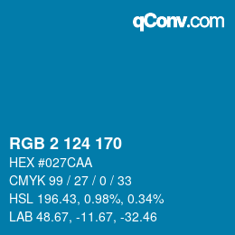 Color code: RGB 2 124 170 | qconv.com