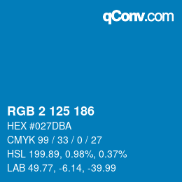 Color code: RGB 2 125 186 | qconv.com
