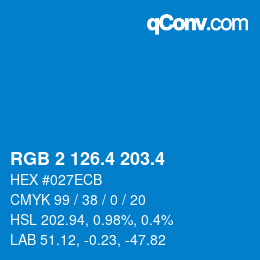 カラーコード: RGB 2 126.4 203.4 | qconv.com