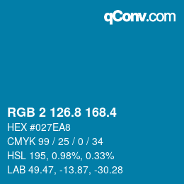カラーコード: RGB 2 126.8 168.4 | qconv.com